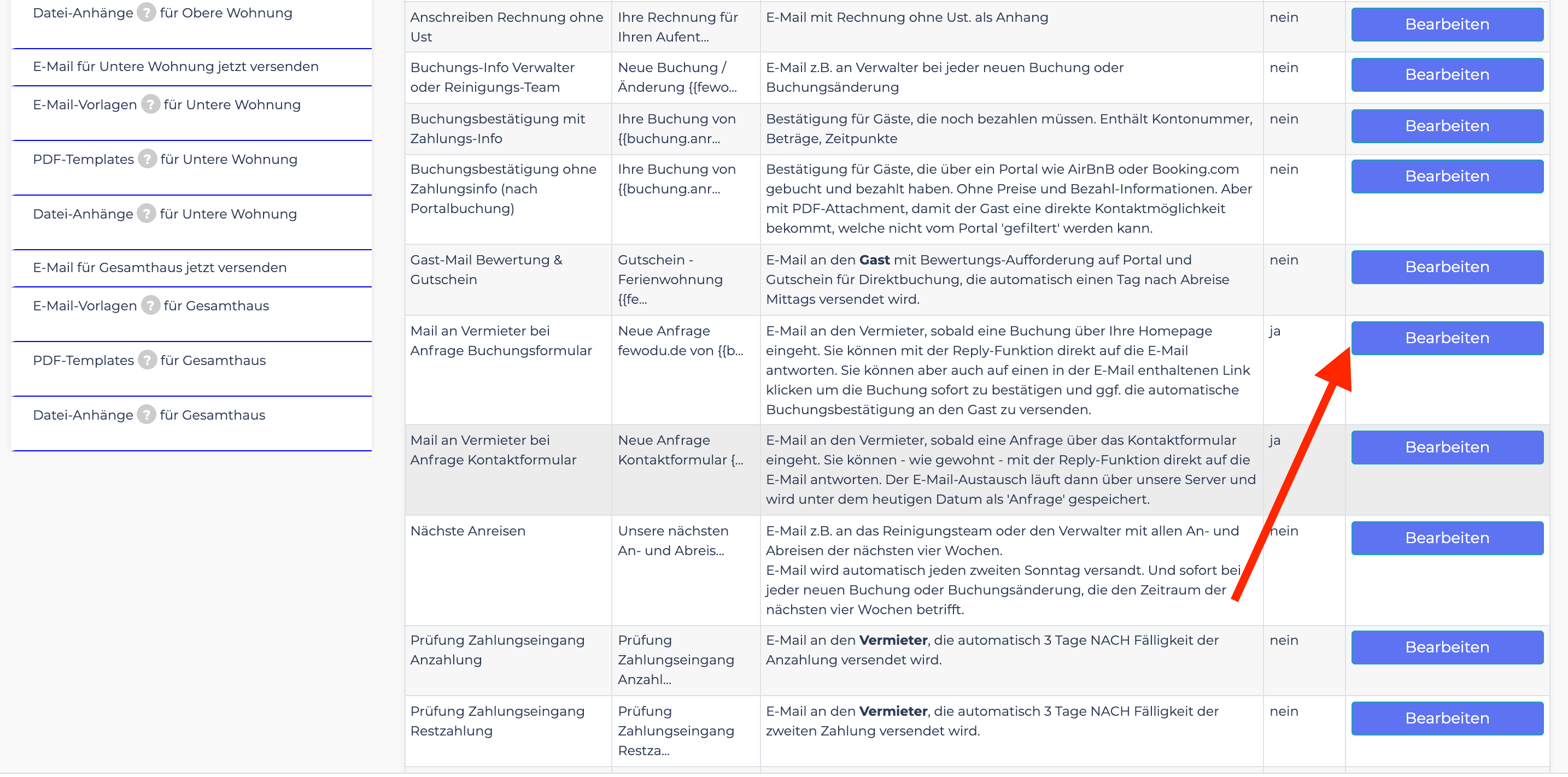 Benachrichtigung bei neuen Buchungen 