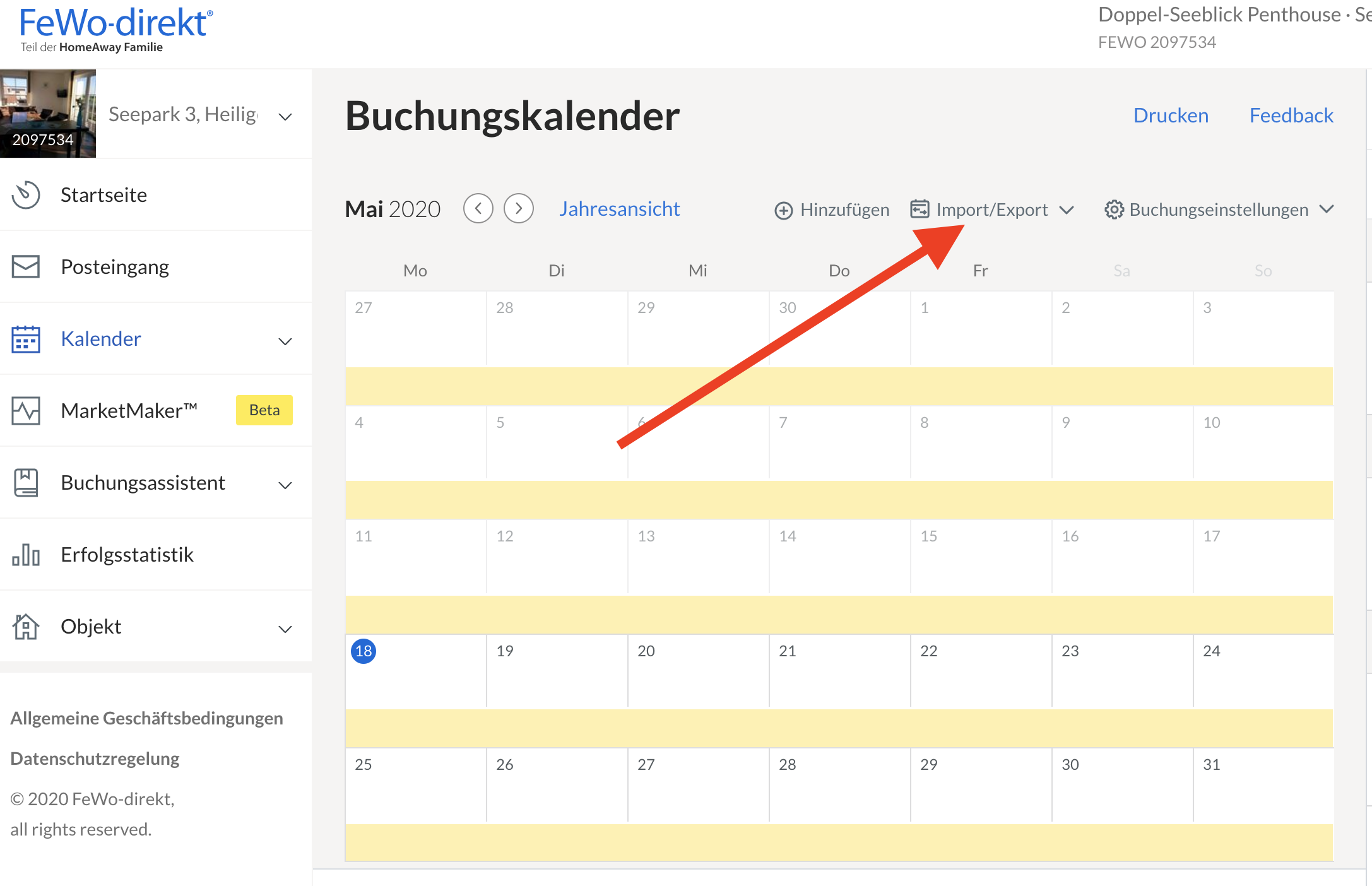Fewo-Direkt Kalender Import / Export Fewo-Direkt Kalender Import / Export