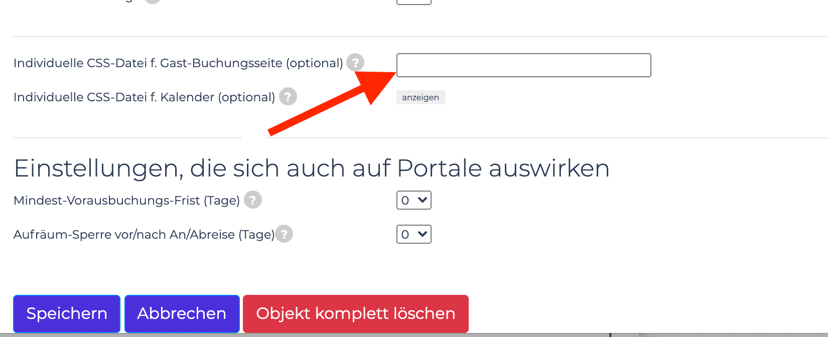 Eigenes CSS eintragen 