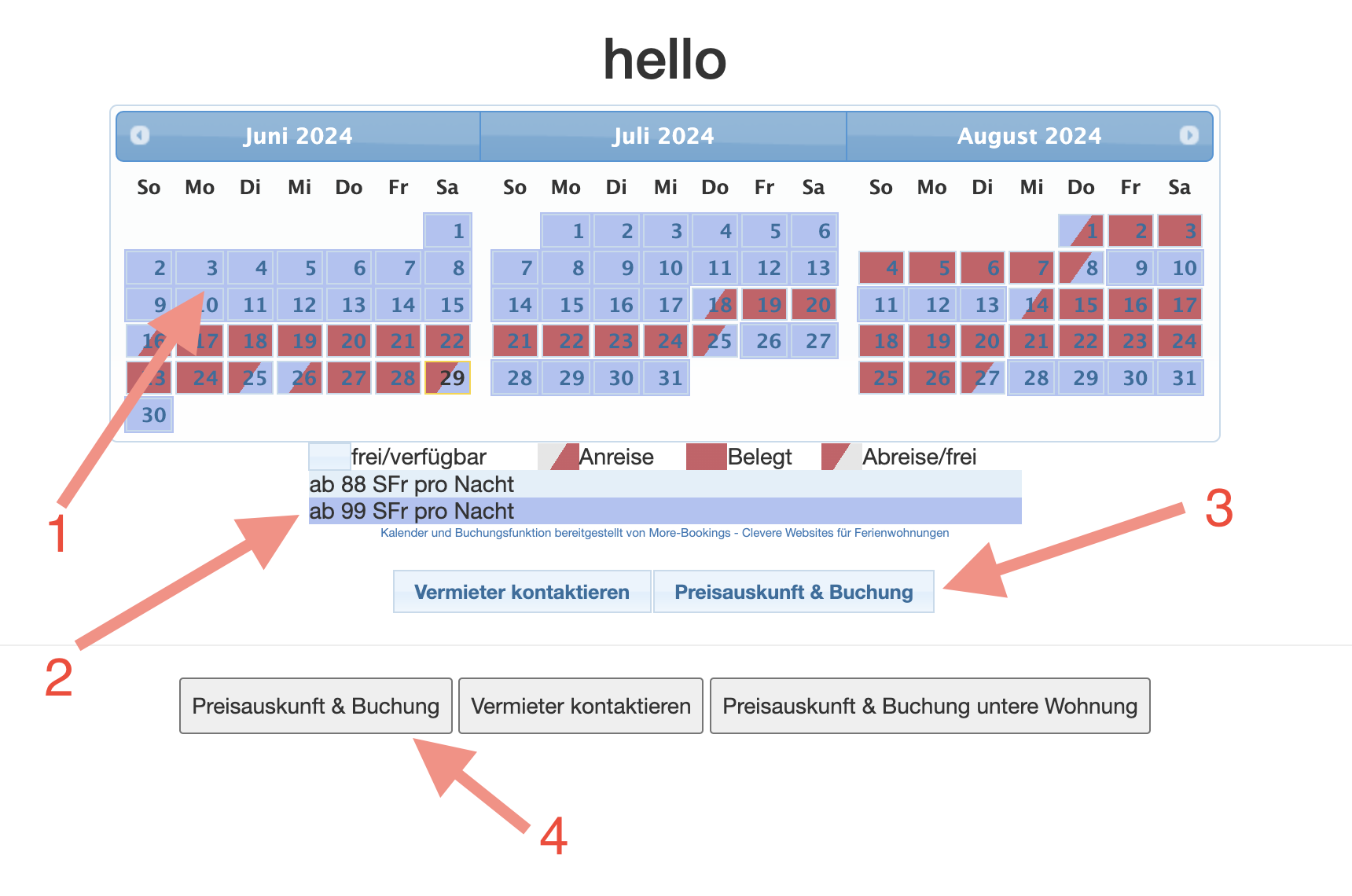 Einstellungen Kalender Javascript-Einbau 