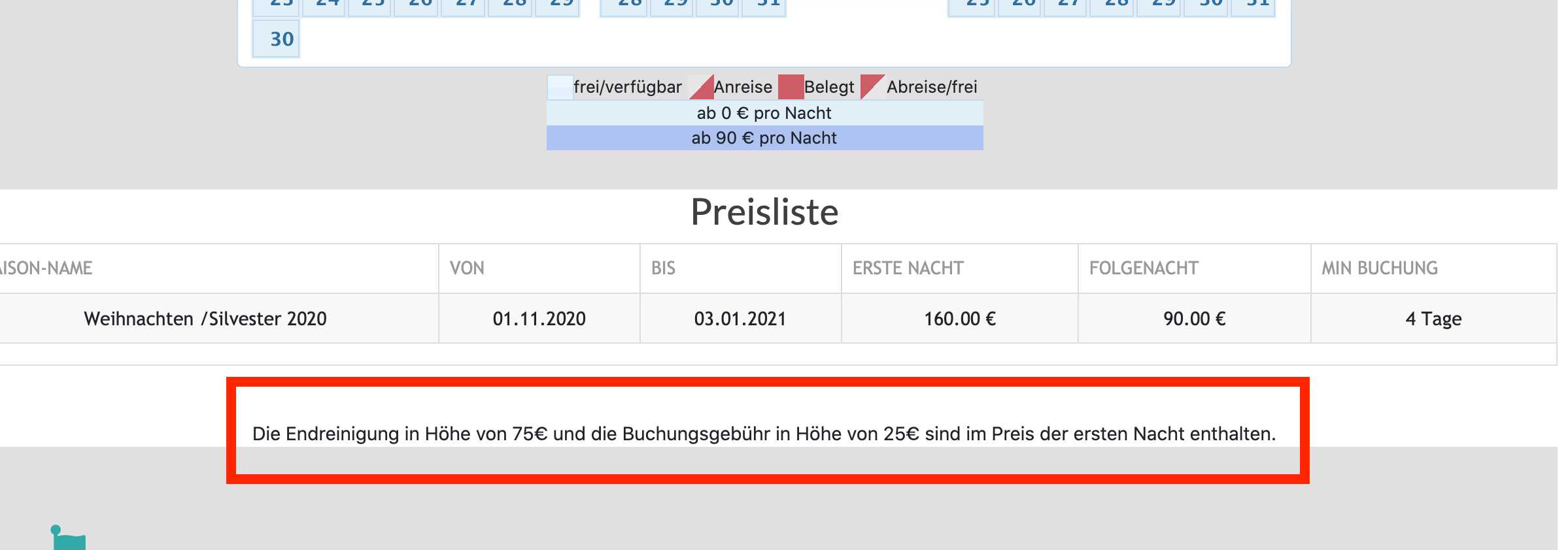 Preis-Ergänzungs-Text 