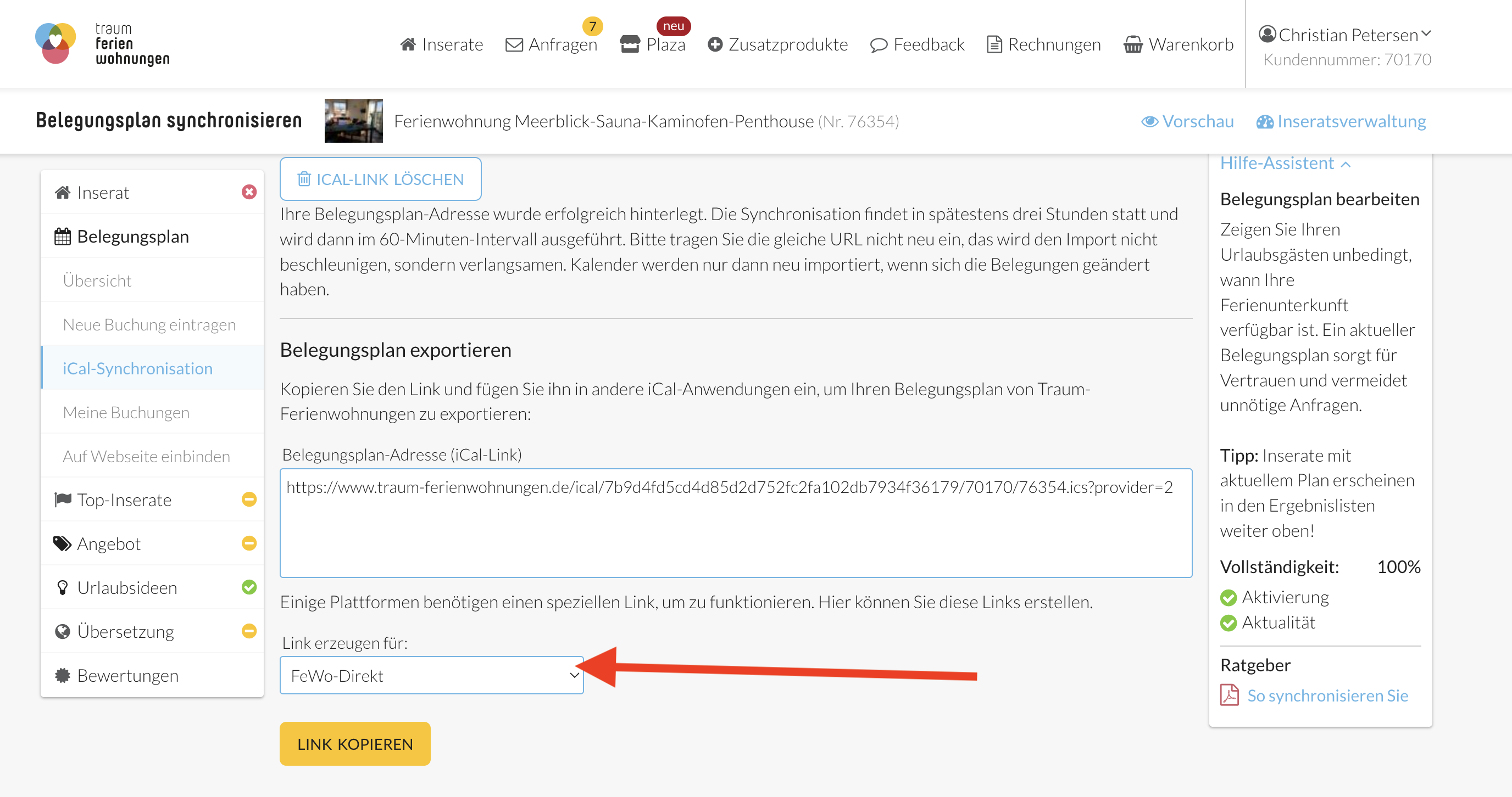 Traum-Ferienwohnungen Export Besonderheit 