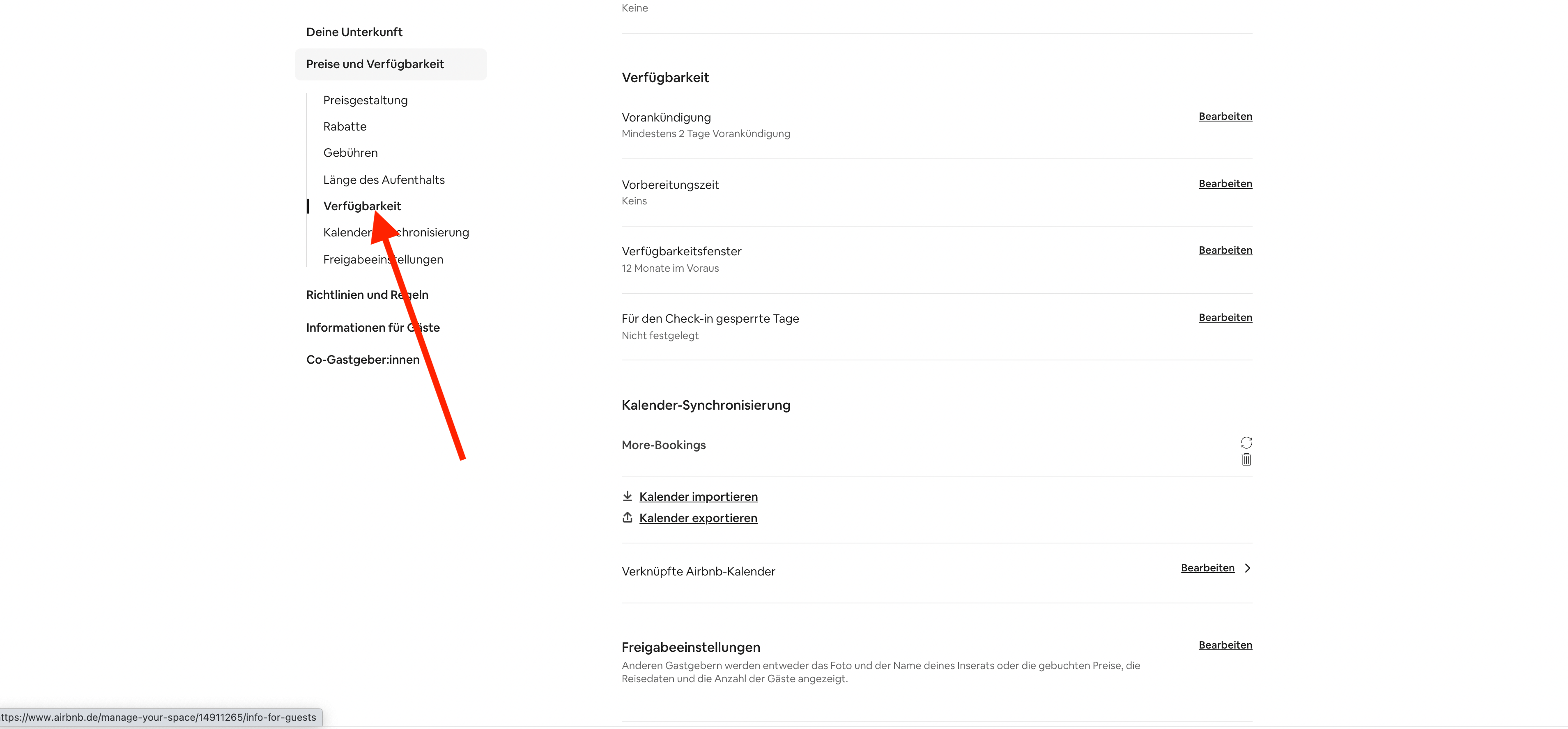 Klicken Sie auf "Verfügbarkeit" 